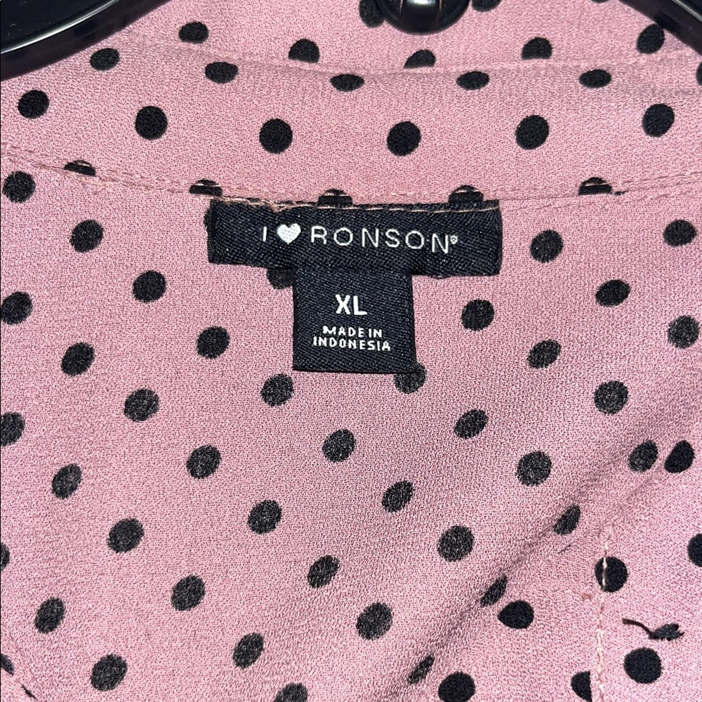I Heart Ronson Mauve Polka Dot Blouse